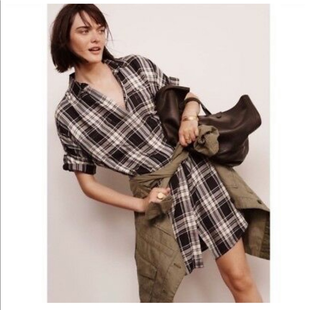 MADEWELL Courier Shirtdress in Gordon Plaid
